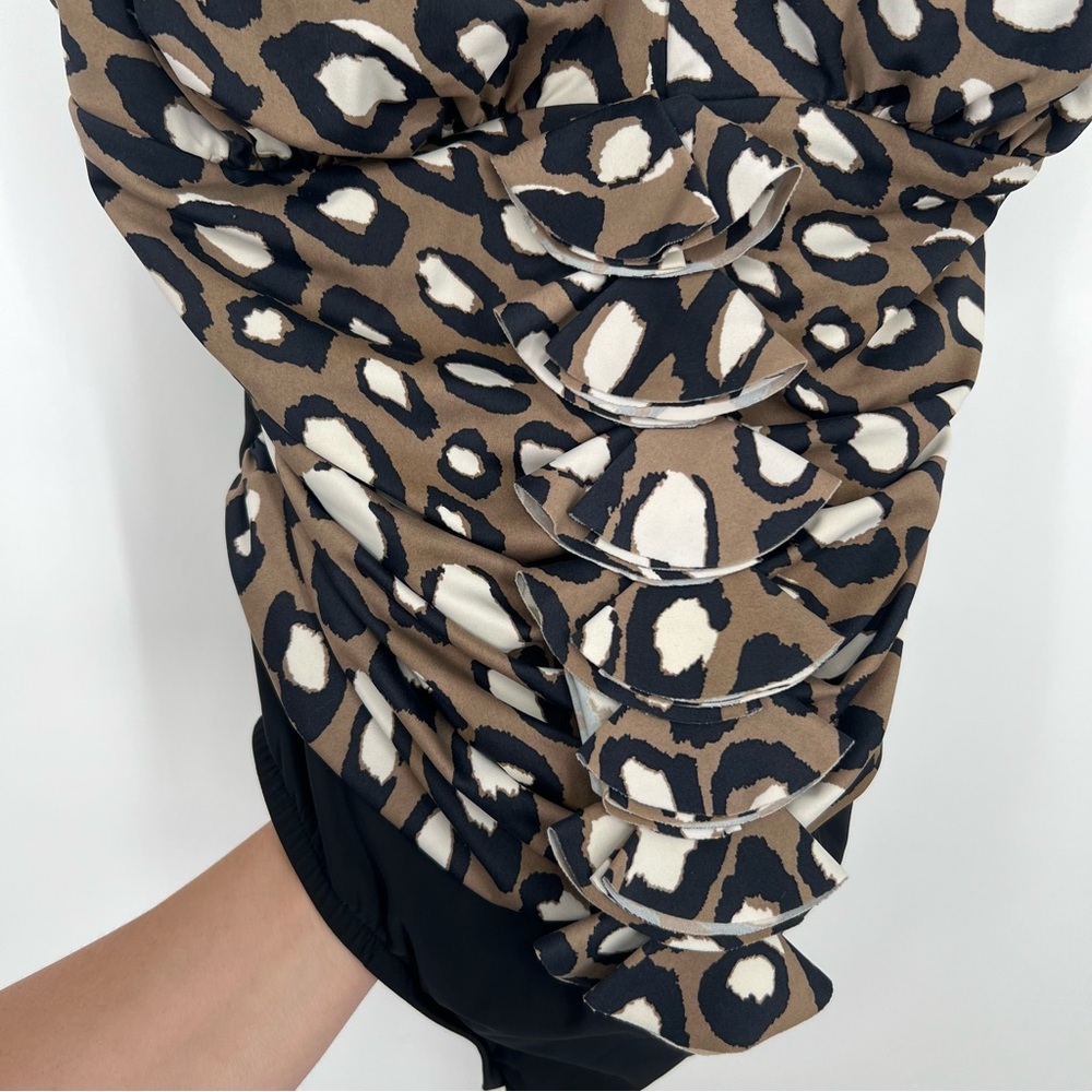 Miraclesuit Leopard Animal Print Ruffle One Piece Swimsuit - Picture 3 of 8